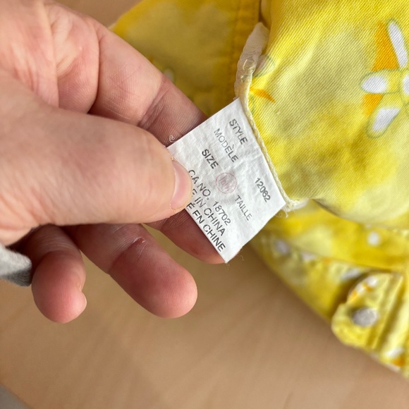 Vintage shortalls 18M yellow flowers - Picture 5 of 6